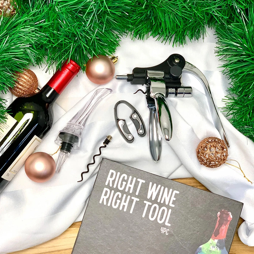 Jogo Para Vinho Com Caixa Bon Gourmet - 4 Peças Jogo Para Vinho Com Caixa Bon Gourmet - 4 Peças