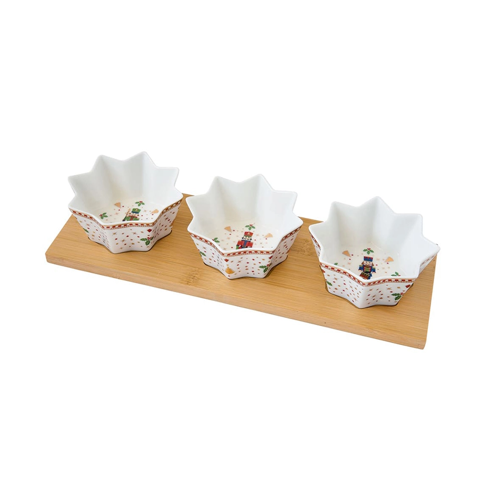 Porta Aperitivo Com 3 Bowls Easy Life Nutcrackers 34 X 12 Cm Porta Aperitivo Com 3 Bowls Easy Life Nutcrackers 34 X 12 Cm