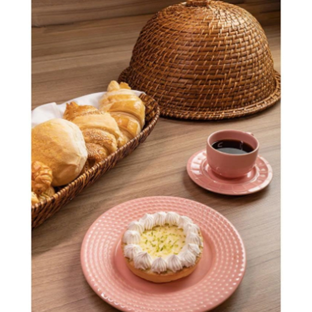 Porta Bolo Com Tampa Alta Hudson Home Rattan 18 X 35 Cm