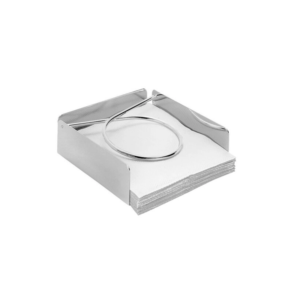 Porta Guardanapos Horizontal Riva Pescara Em Prata 16,5 X 17 X 5 Cm