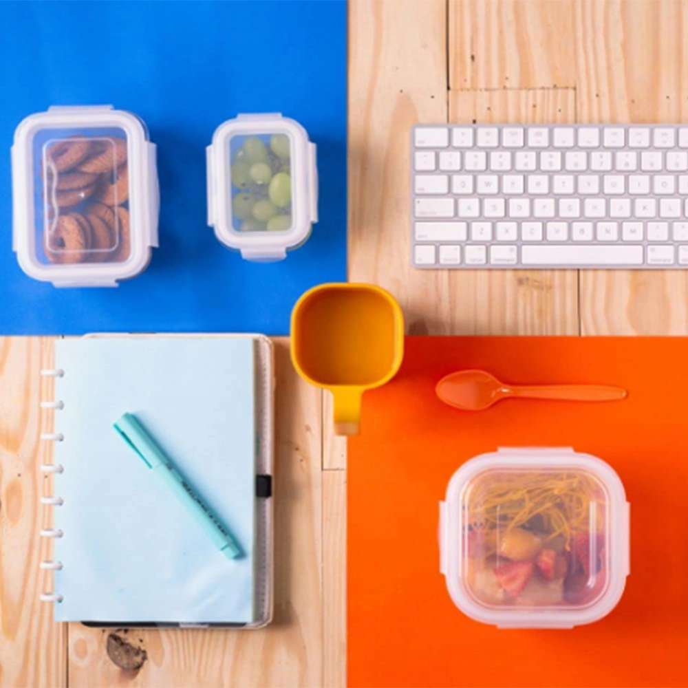 Pote Quadrado Com Tampa Oikos 520 Ml