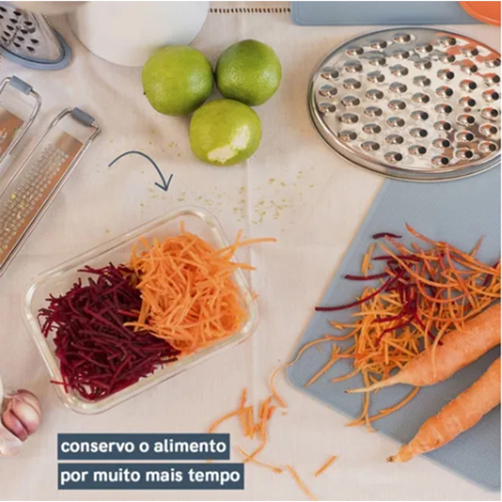 Pote Retangular Com Tampa Oikos 330 Ml