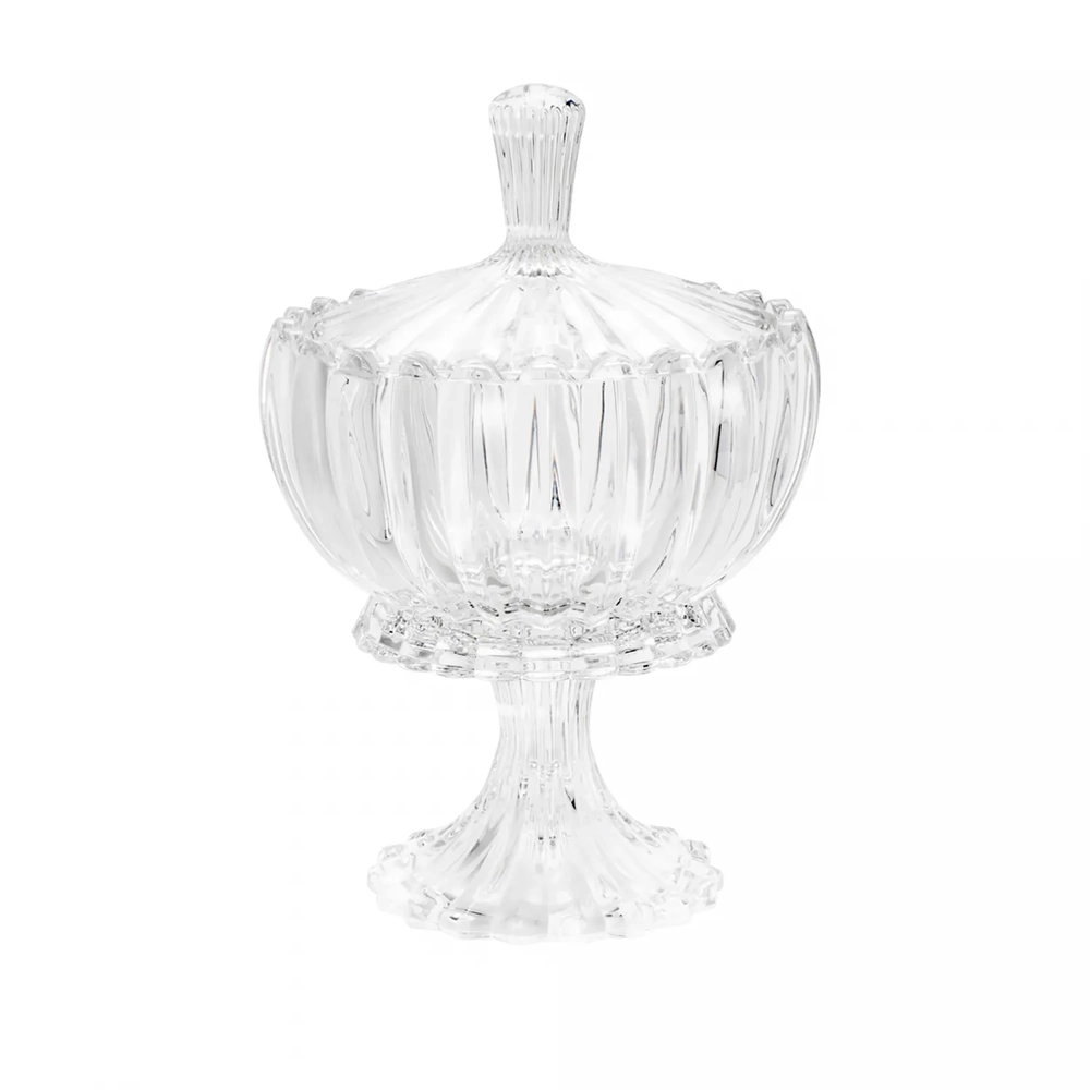 Potiche Decorativo Cristal Com Pe Geneva 16,5 X 24,5 Cm - Wolff Potiche Decorativo Cristal Com Pe Geneva 16,5 X 24,5 Cm - Wolff