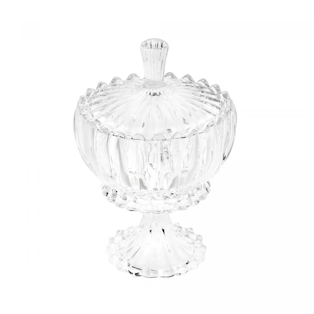 Potiche Decorativo Cristal Com Pe Geneva 16,5 X 24,5 Cm - Wolff Potiche Decorativo Cristal Com Pe Geneva 16,5 X 24,5 Cm - Wolff