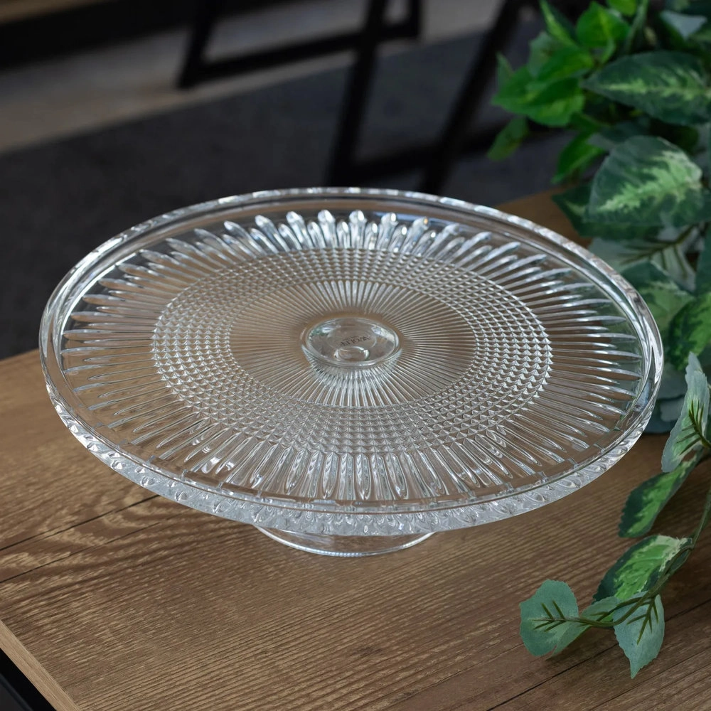 Prato Para Bolo Com Pe Wolff Lys Transparente 32 X 11 Cm Prato Para Bolo Com Pe Wolff Lys Transparente 32 X 11 Cm