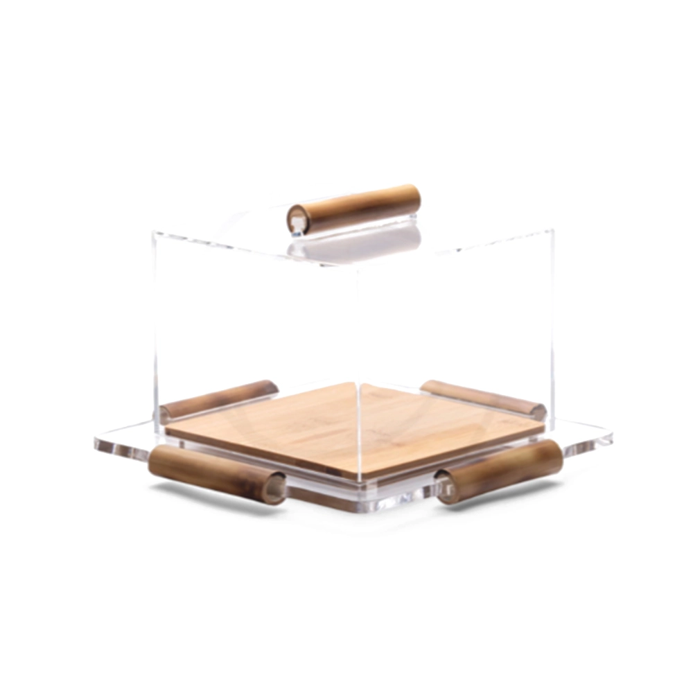 Prato Para Bolo Quadrado Onom Bamboo Alê Florêncio 13 X 24 X 24 Cm