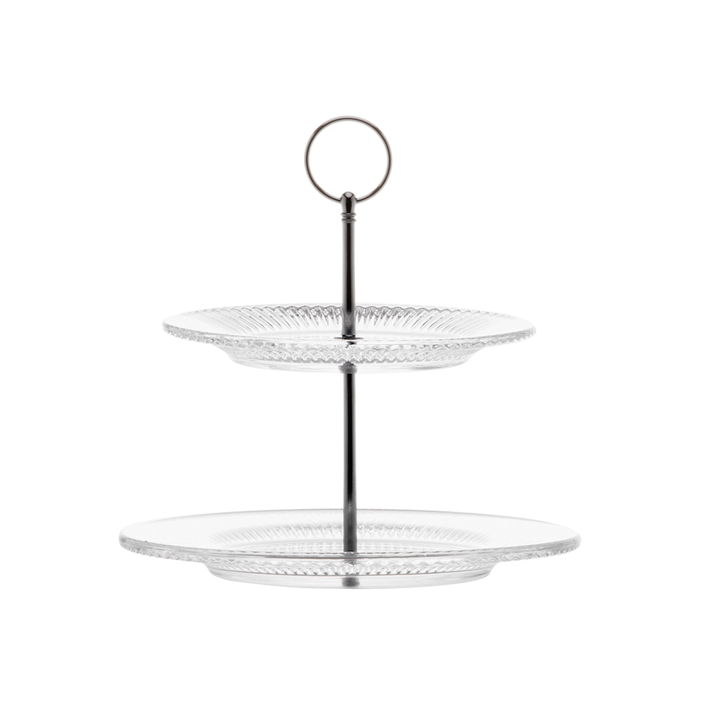 Prato Para Doces 2 Andares Lyor Renaissance 18,5 X 22,5 Cm e 24 Cm Prato Para Doces 2 Andares Lyor Renaissance 18,5 X 22,5 Cm e 24 Cm