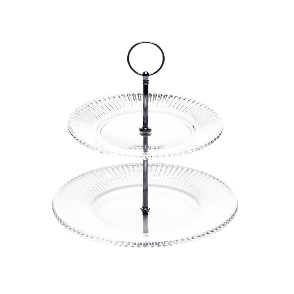 Prato Para Doces 2 Andares Lyor Renaissance 18,5 X 22,5 Cm e 24 Cm Prato Para Doces 2 Andares Lyor Renaissance 18,5 X 22,5 Cm e 24 Cm