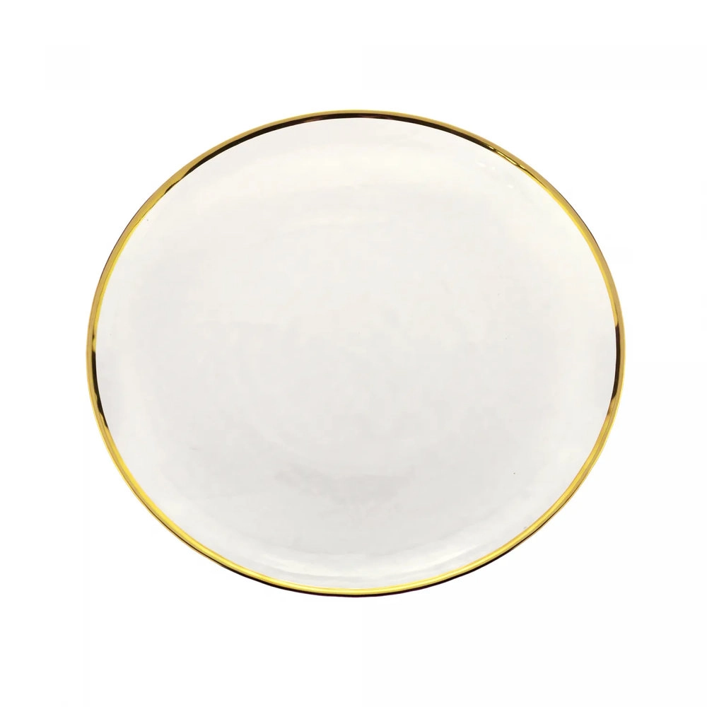 Prato Raso Wolff Linen Com Borda Dourada 26 Cm - Cada