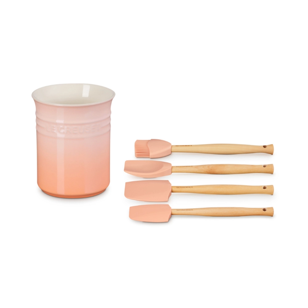 Set 3 Espátulas e 1 Pincel Craft Com Porta Utensílios Clássico Le Creuset