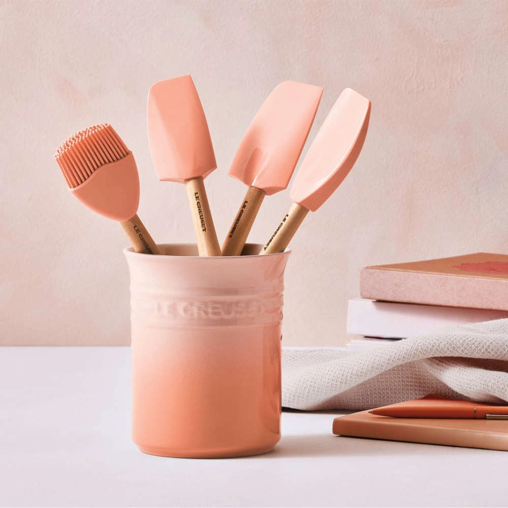 Set 3 Espátulas e 1 Pincel Craft Com Porta Utensílios Clássico Le Creuset