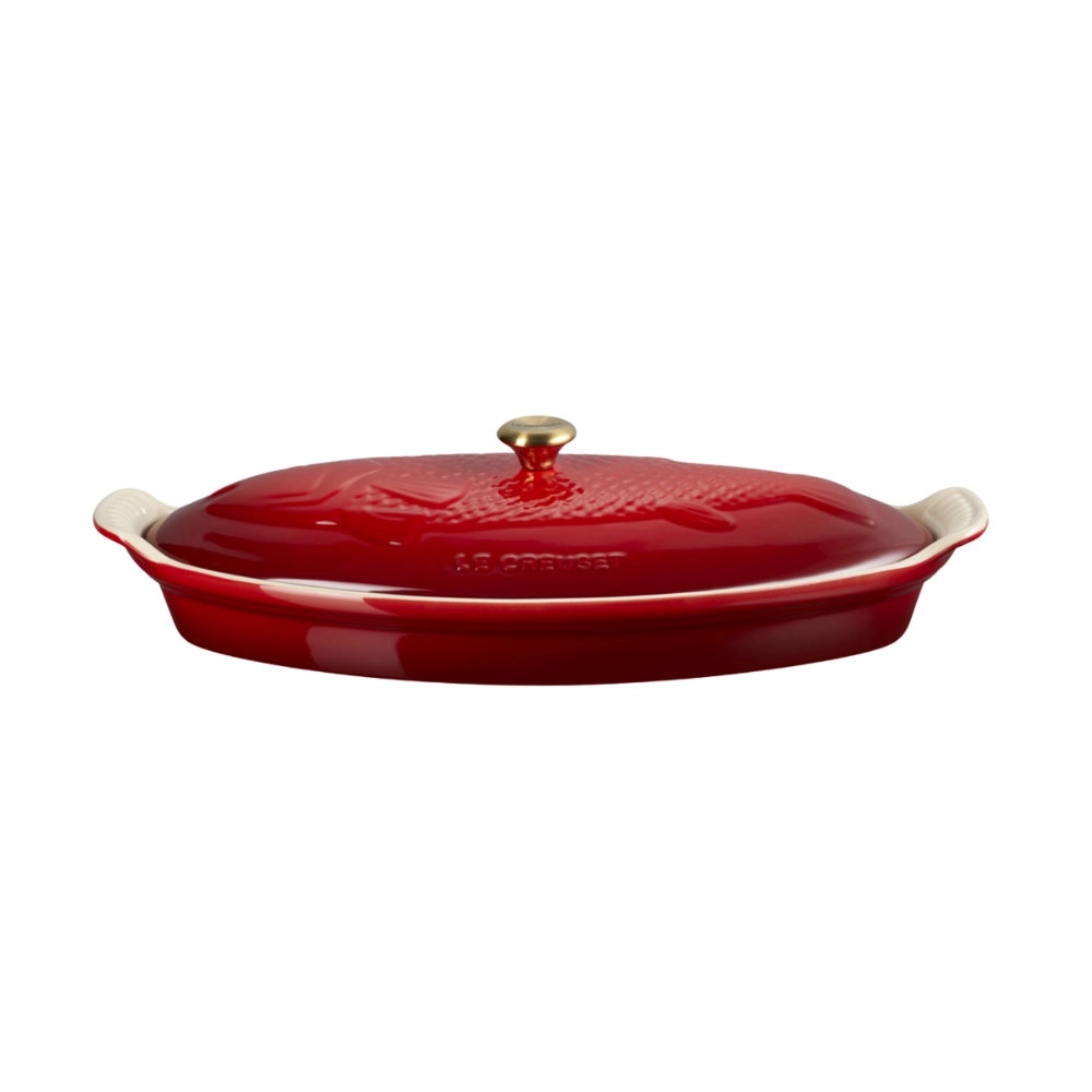 Travessa Para Peixe Com Tampa Heritage 34 Cm Vermelho Le Creuset
