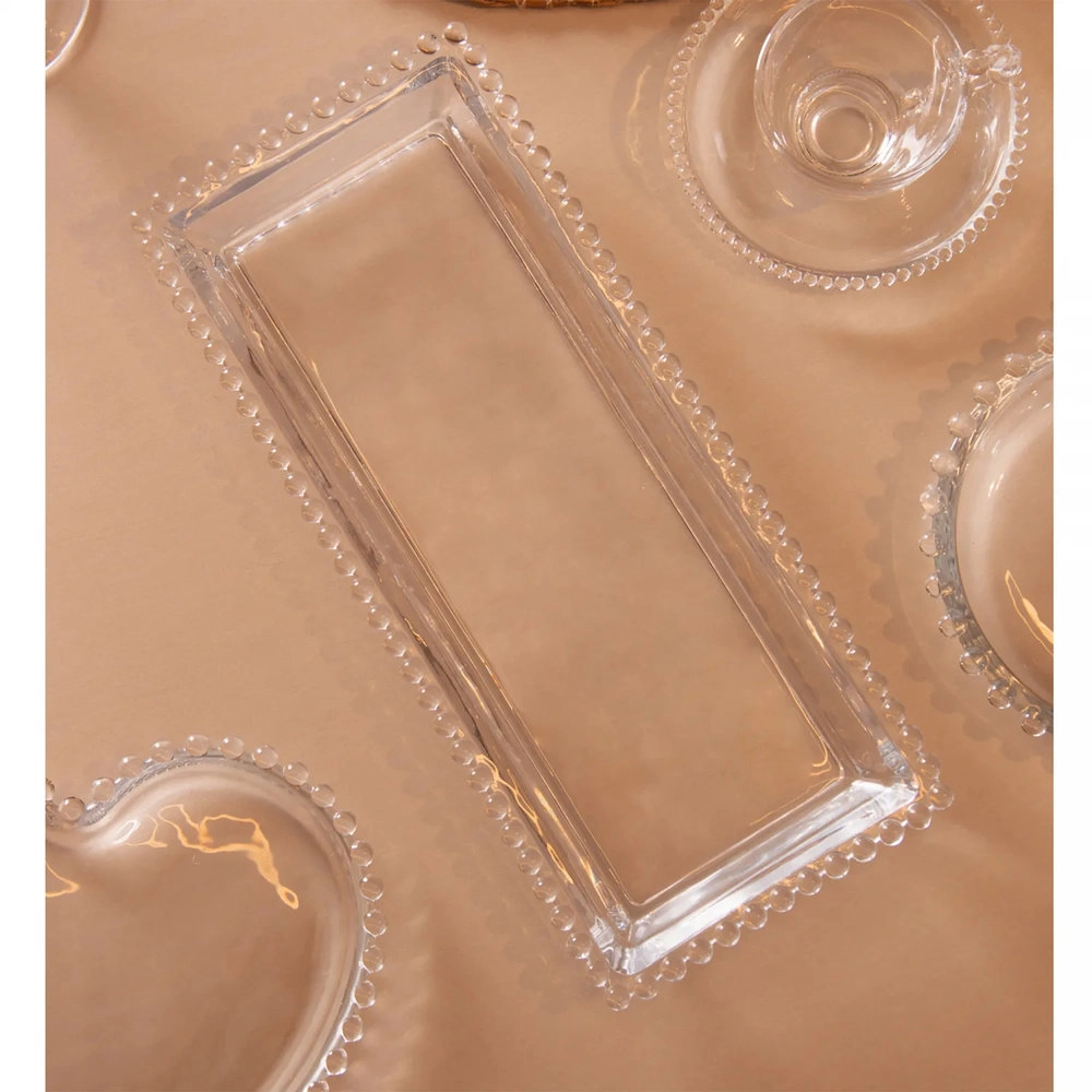 Travessa Para Servir Retangular Wolff Pearl Transparente 30 X 13 X 3 Cm Travessa Para Servir Retangular Wolff Pearl Transparente 30 X 13 X 3 Cm