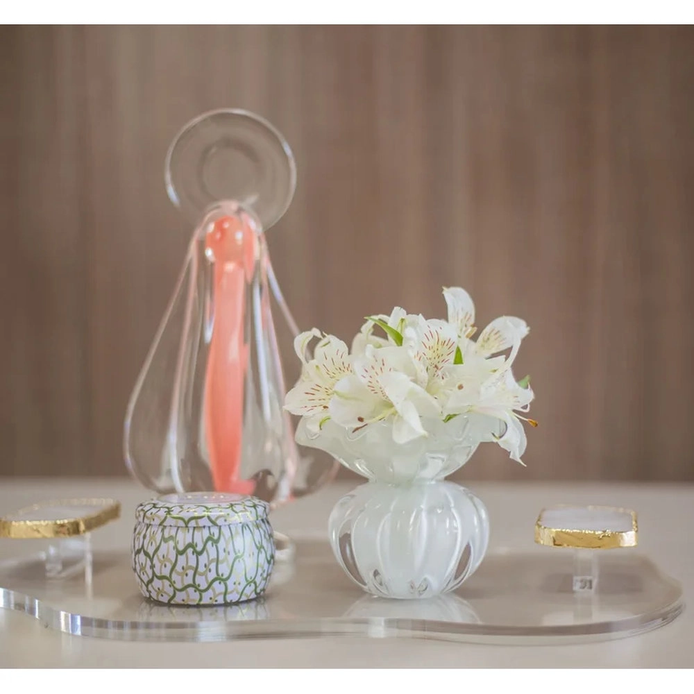 Vaso Batllo Cristais D´labone Quartzo Perola 8 X 9 Cm