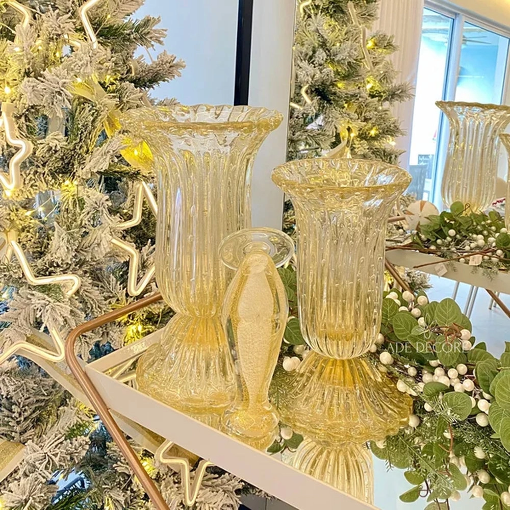 Vaso Franca Cristais D´labone Ambar 42 X 25 Cm