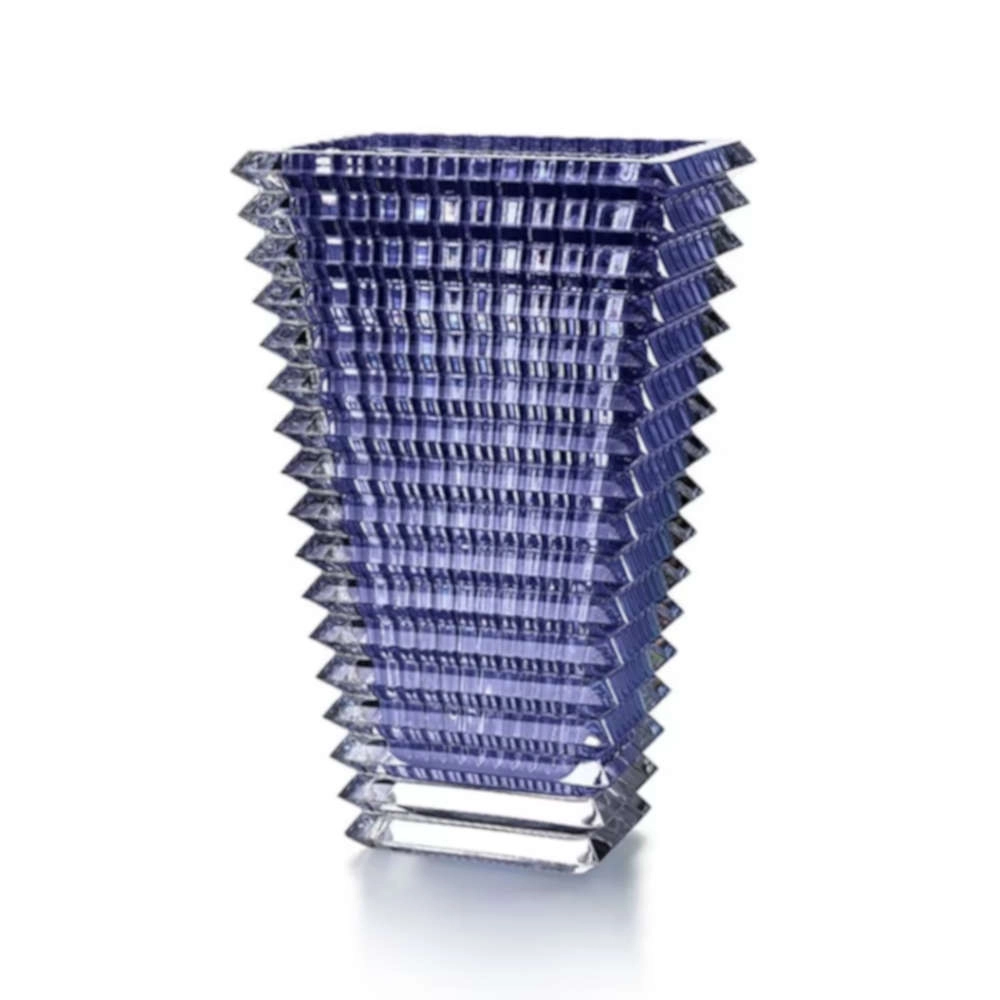 Vaso Retangular Em Cristal Baccarat Eye Azul