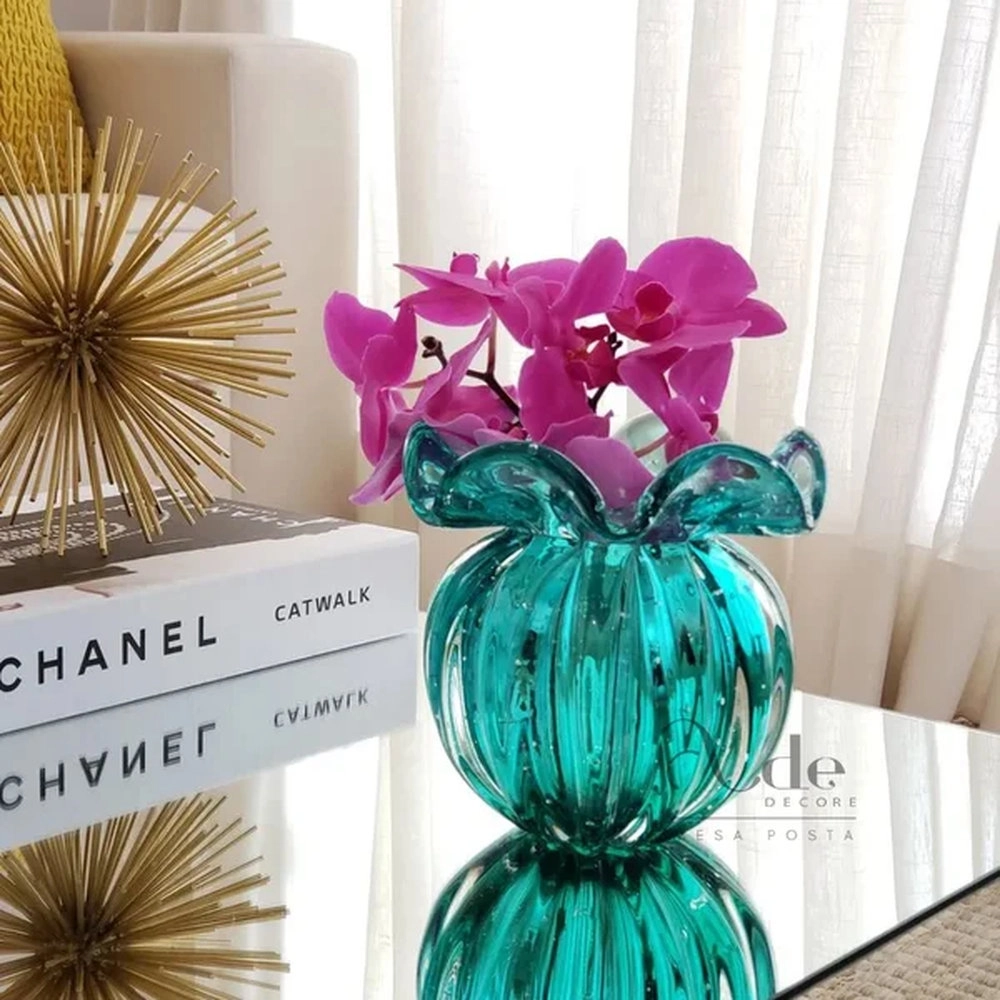 Vaso Torcello Cristais D´labone Aquamarine 14 X 14 Cm