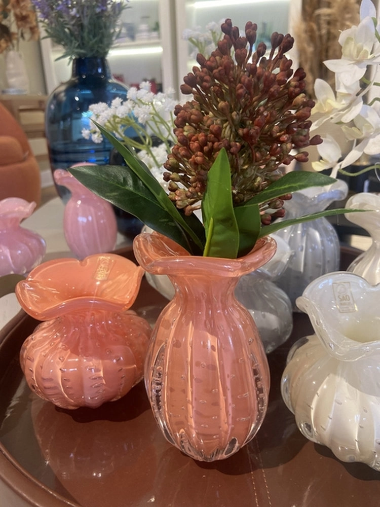 Vaso Torcello Cristais D´labone Quartzo Rose 17 X 17 Cm Vaso Torcello Cristais D´labone Quartzo Rose 17 X 17 Cm