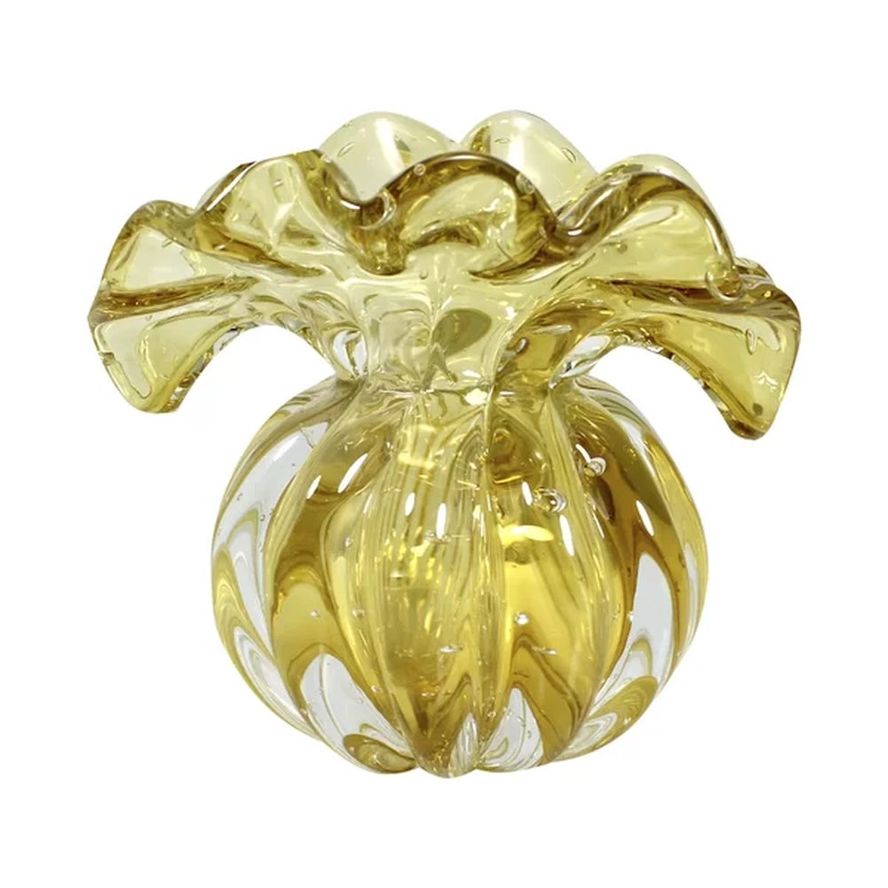 Vaso Toscana Cristais D´labone Ambar 10 Cm Vaso Toscana Cristais D´labone Ambar 10 Cm