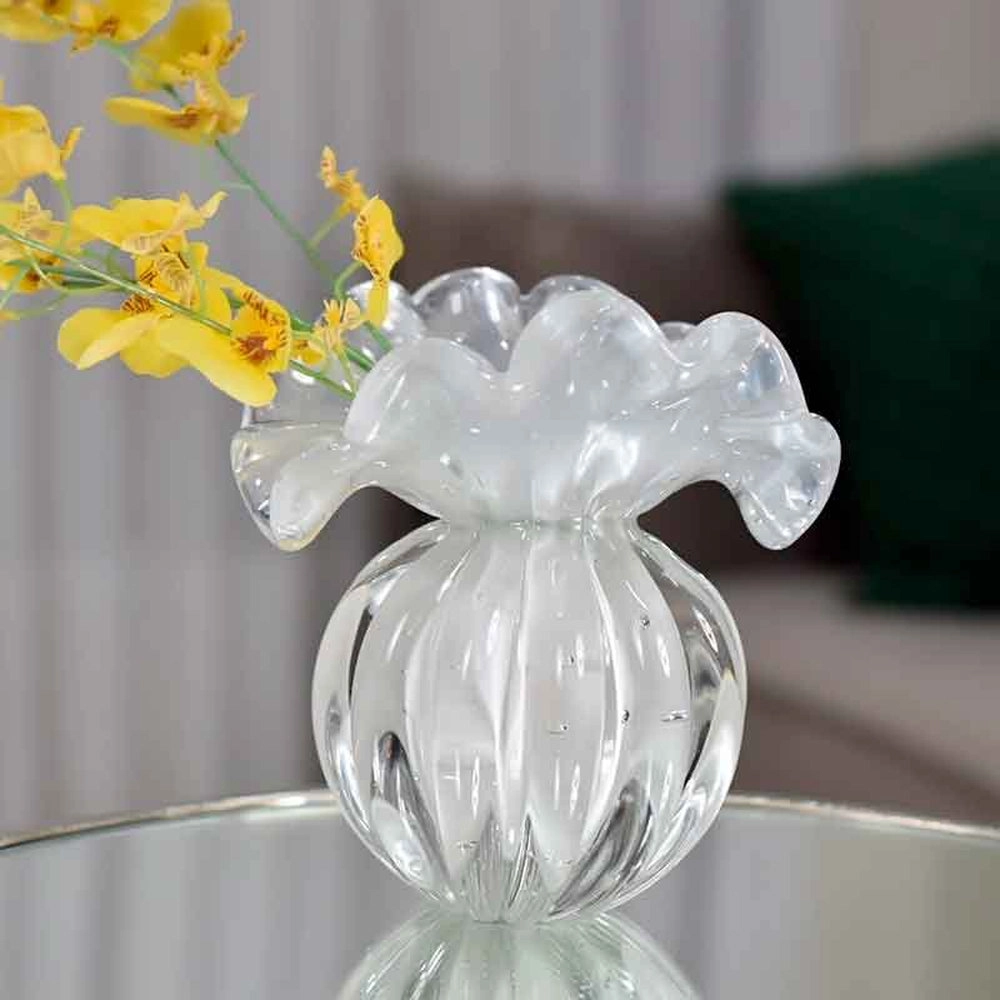 Vaso Toscana Cristais D´labone Quartzo Perola 10 X 10 Cm Vaso Toscana Cristais D´labone Quartzo Perola 10 X 10 Cm