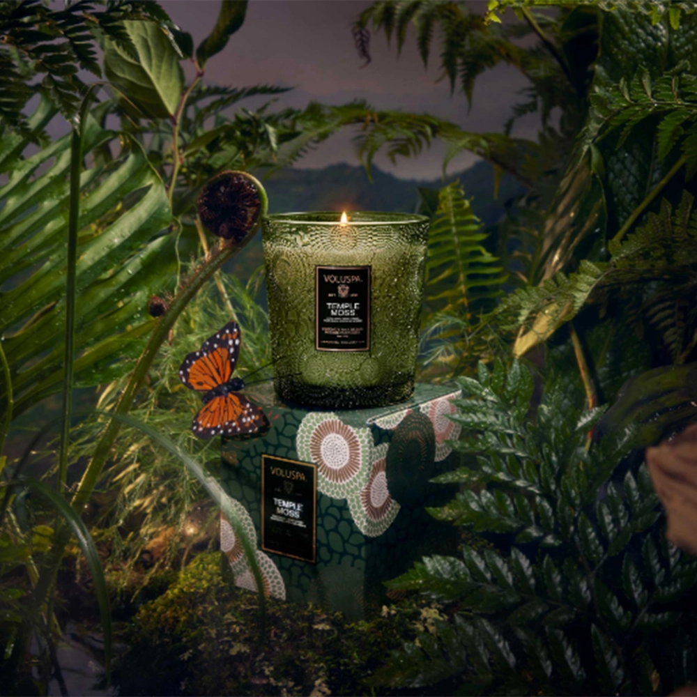 Vela Copo de Vidro Clássico 60h Voluspa Coleção Japonica